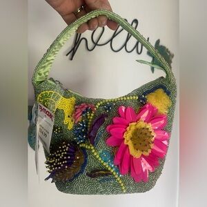 NEW Beaded Made in India Green Floral Handbag TikTok VIRAL